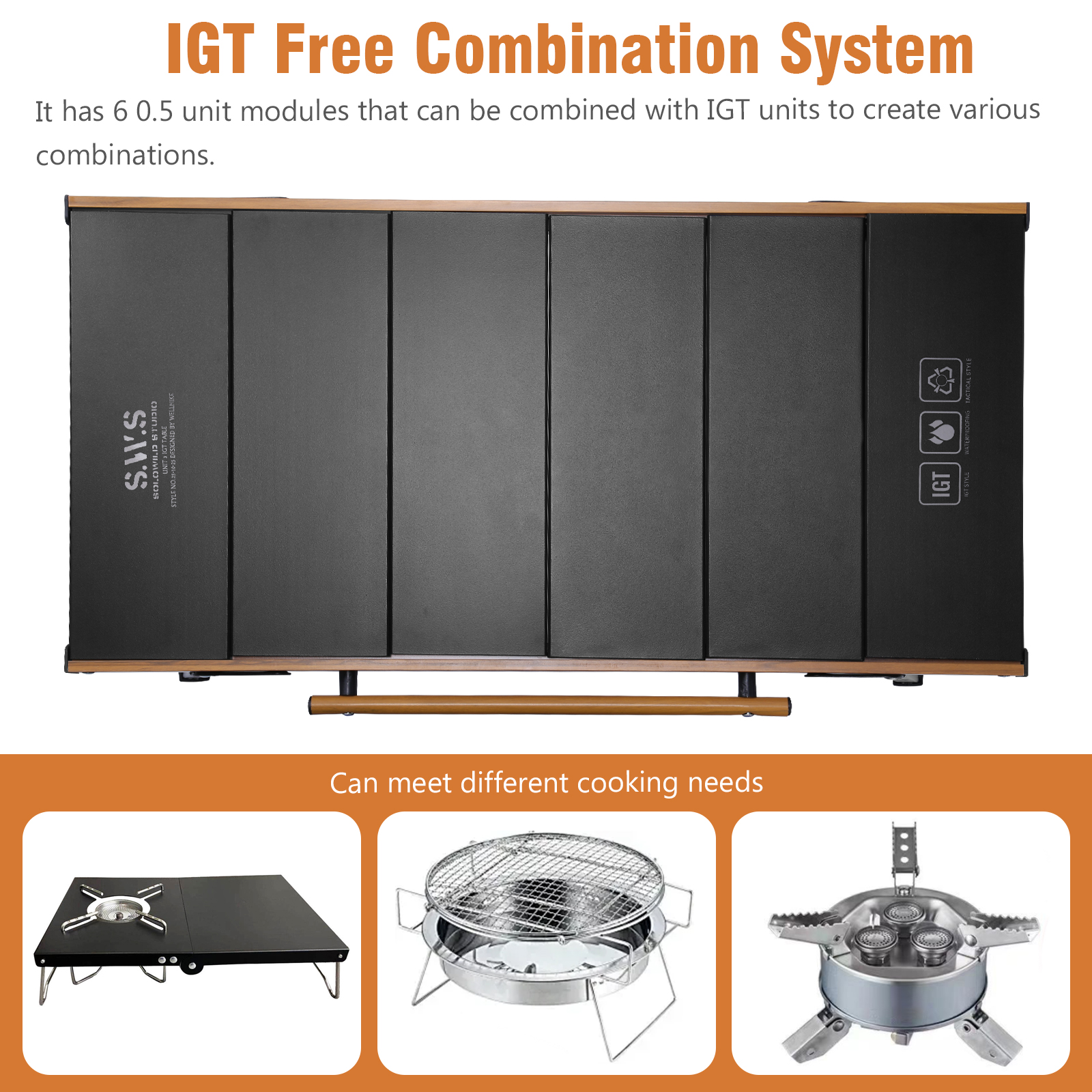 Camping Outdoor Cooking Table - IGT Unit Combination Table with Storage