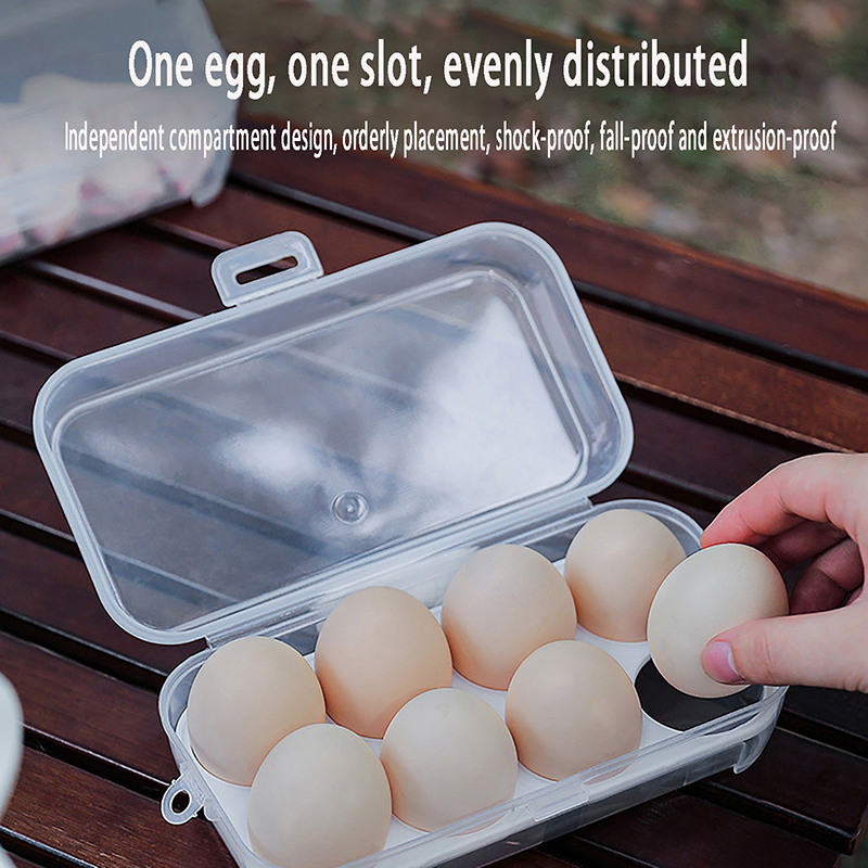 Camping Cooking Organizer - 3/4/8 Grids Egg Holder Container For