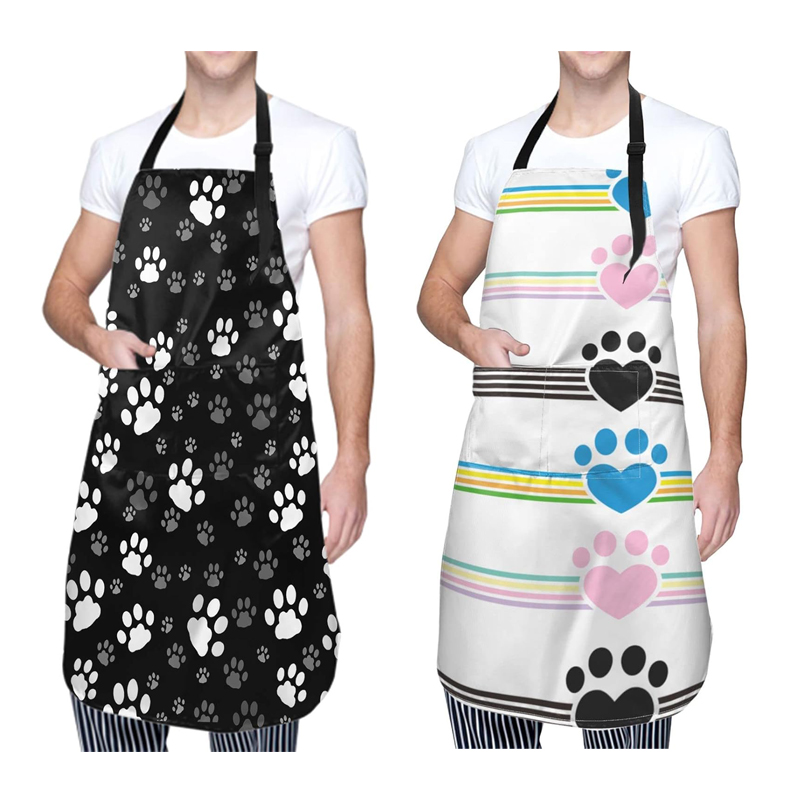 Camping Cooking Apron - Funny Dog Paw Animal Apron with