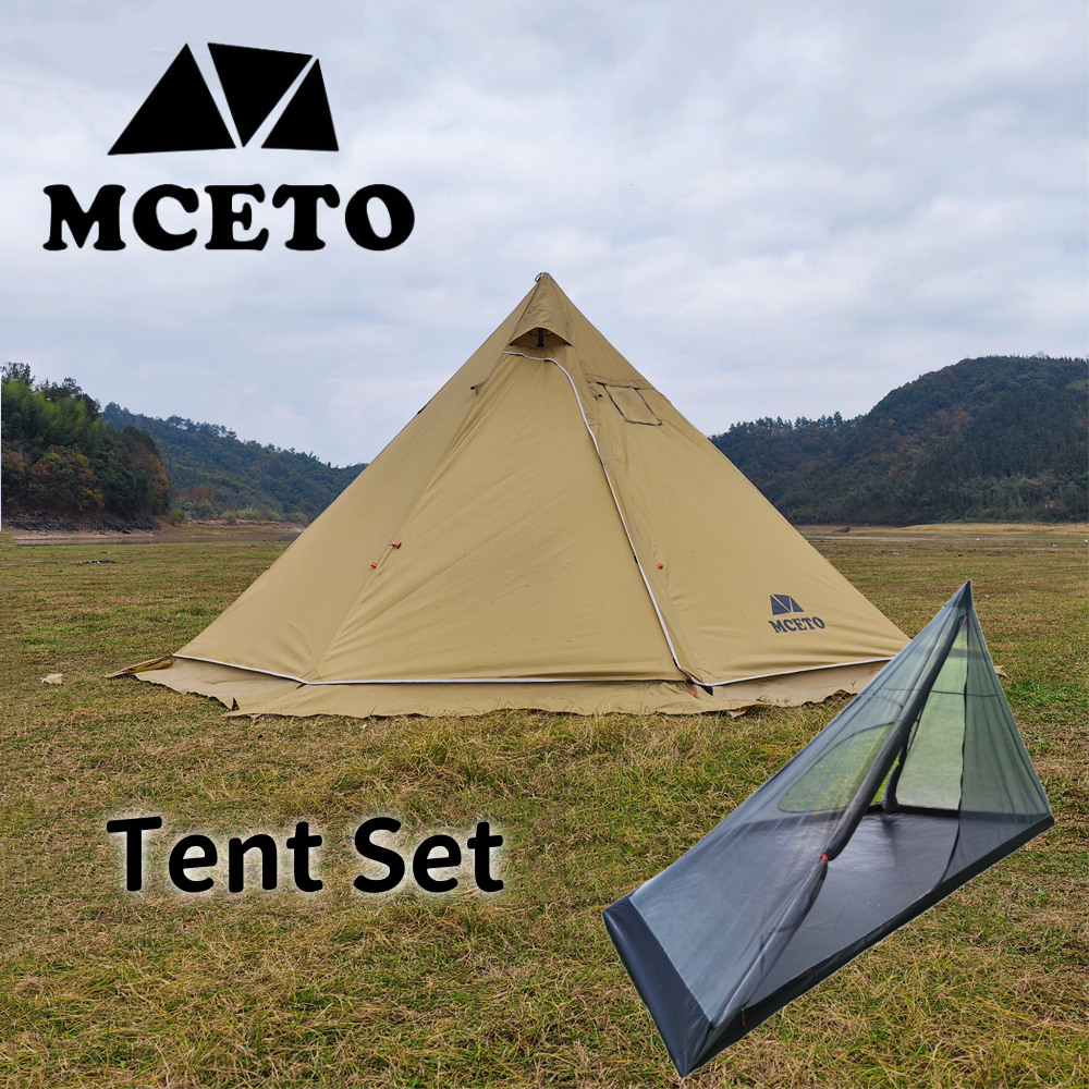 Campfire Cooking In Another World - Pyramid Tent Set Outdoor Winter Camping
