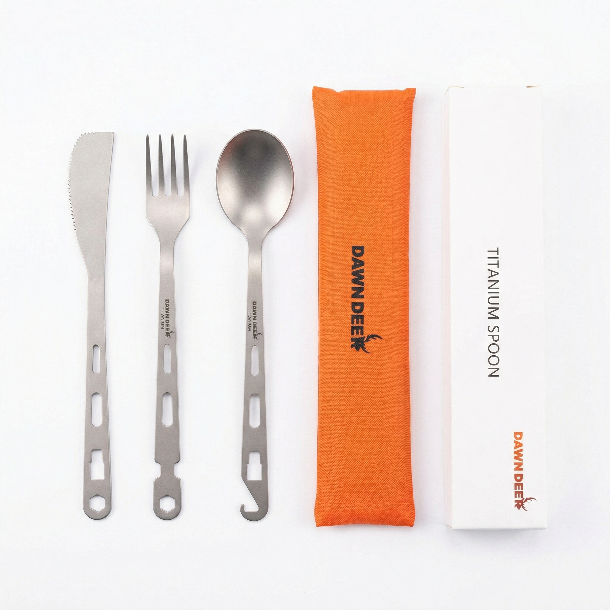 Camping Cooking Basket - 3-in-1 Titanium Ultra-Light Cutlery Set Multifunctional