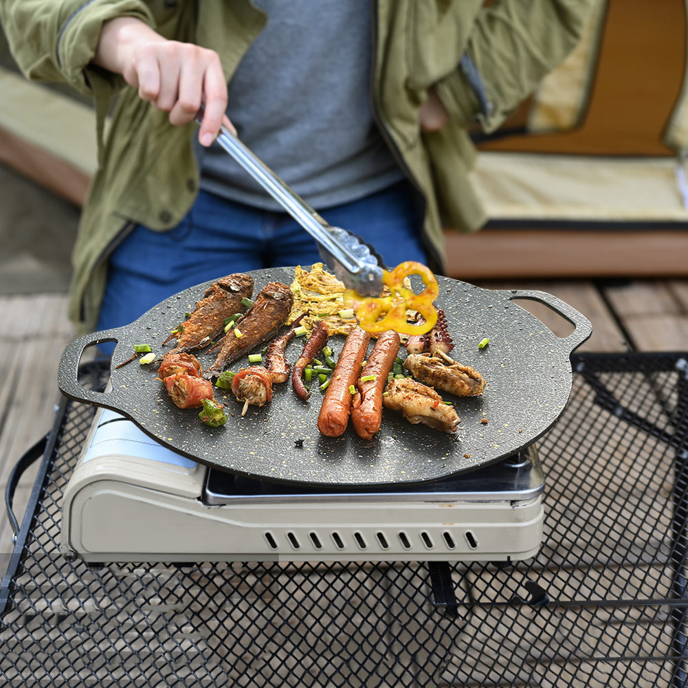Camping Cooking Without Gas - Oil Frying Baking Pan Non-stick BBQ