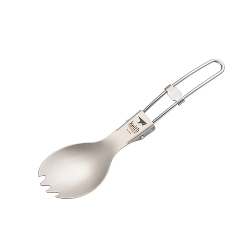Camping Cooking Basket - Keith Titanium Spork Foldable Handle Healthy