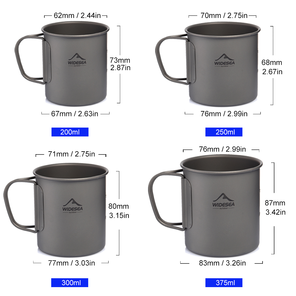 Widesea Camping Mug Titanium C - Camping Cooking Set Jetboil のレビューと価格