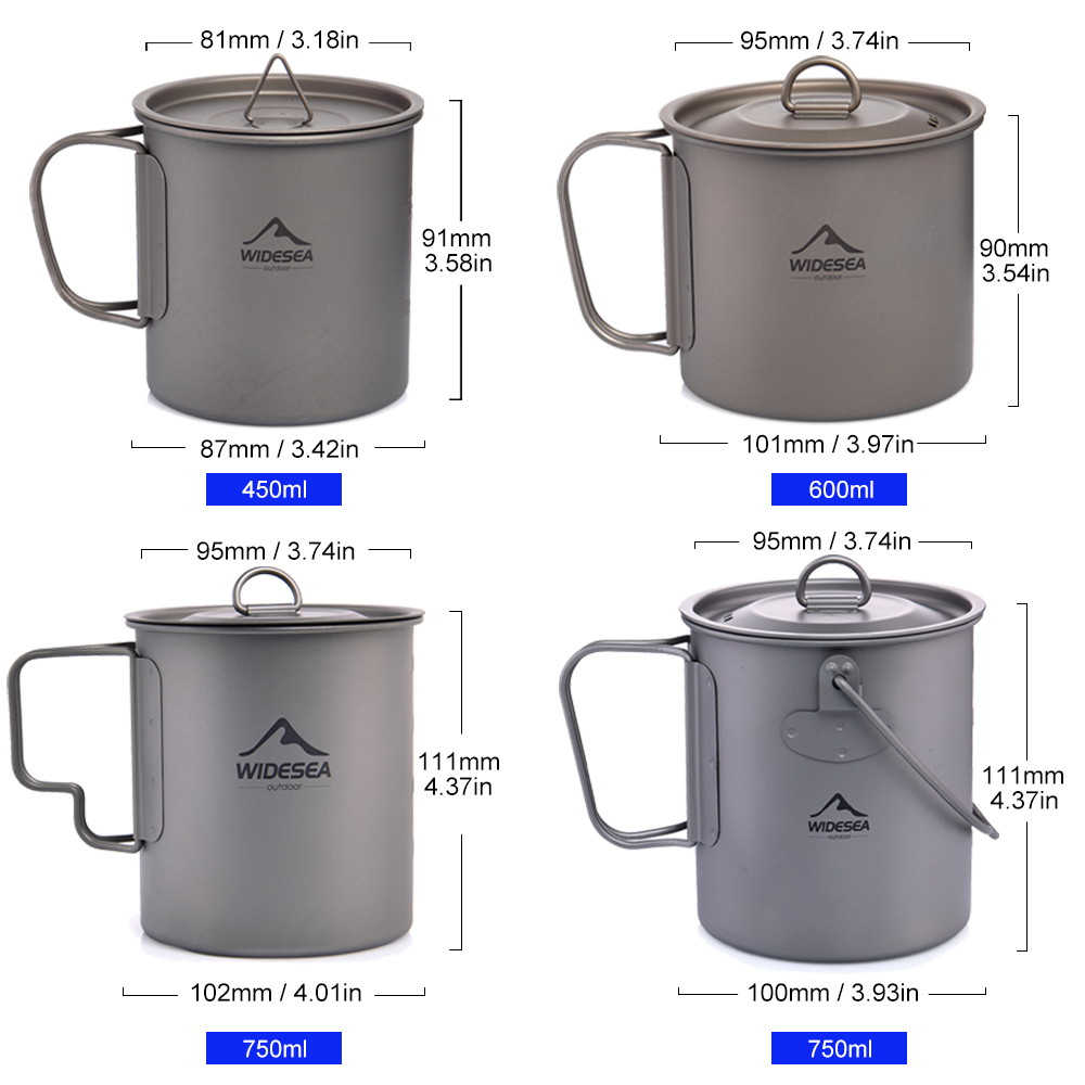 Widesea Camping Mug Titanium C - Camping Cooking Set Jetboil のレビューと価格