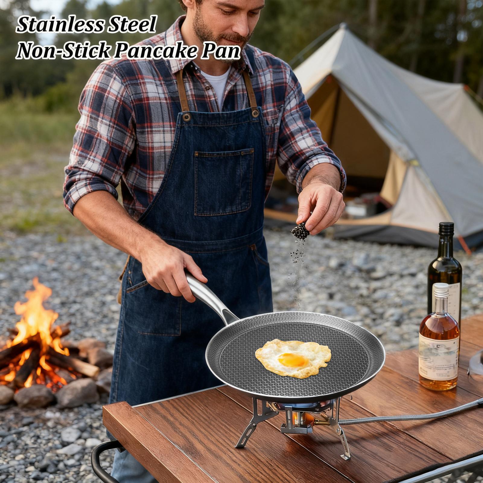 Pancake Pan Honeycomb Coating  - Camping Cooking Without Gas のレビューと価格