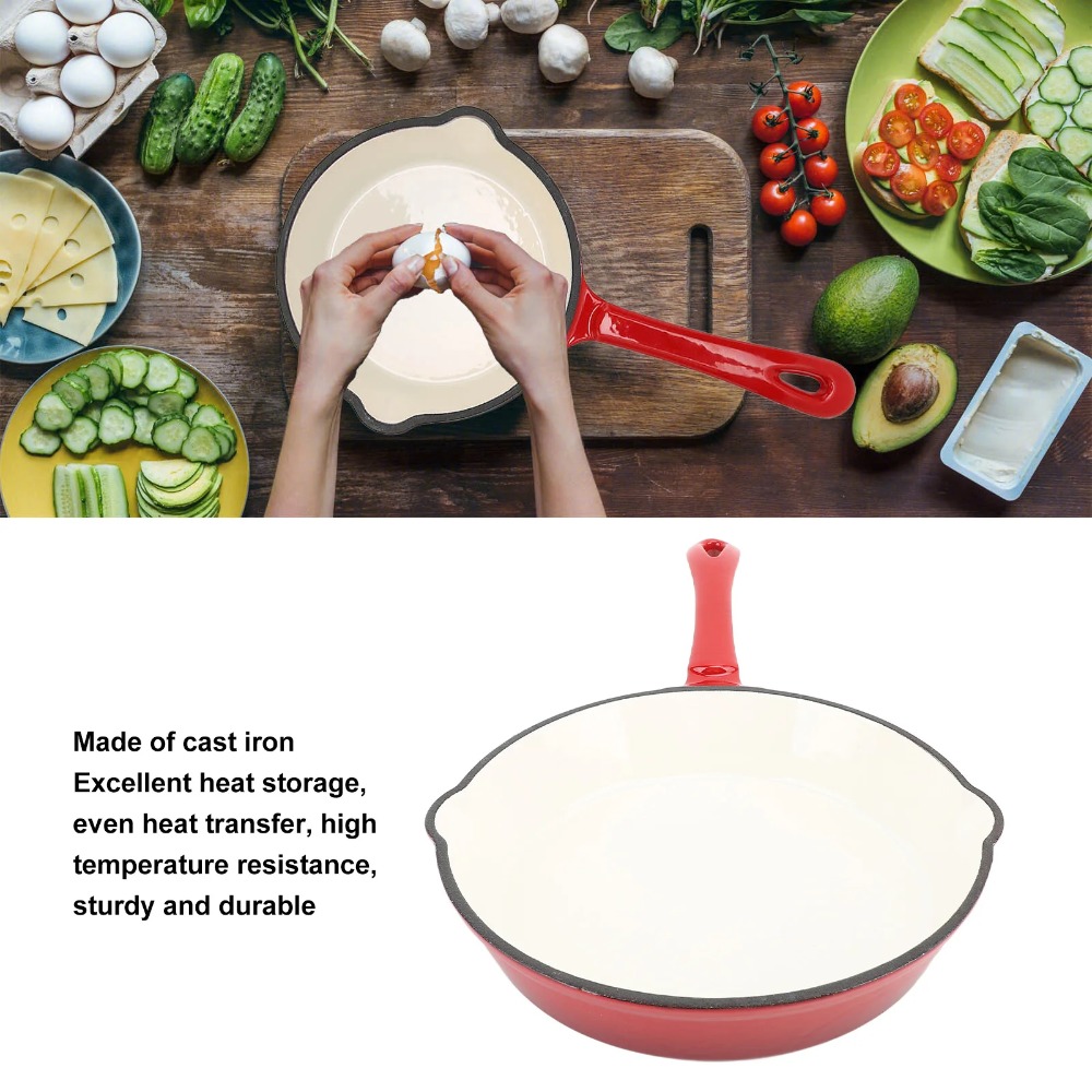 Cast Iron Frying Pan Enameled  - Camping Cooking Without Gas のレビューと価格