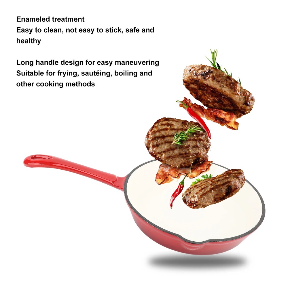 Cast Iron Frying Pan Enameled  - Camping Cooking Without Gas のレビューと価格