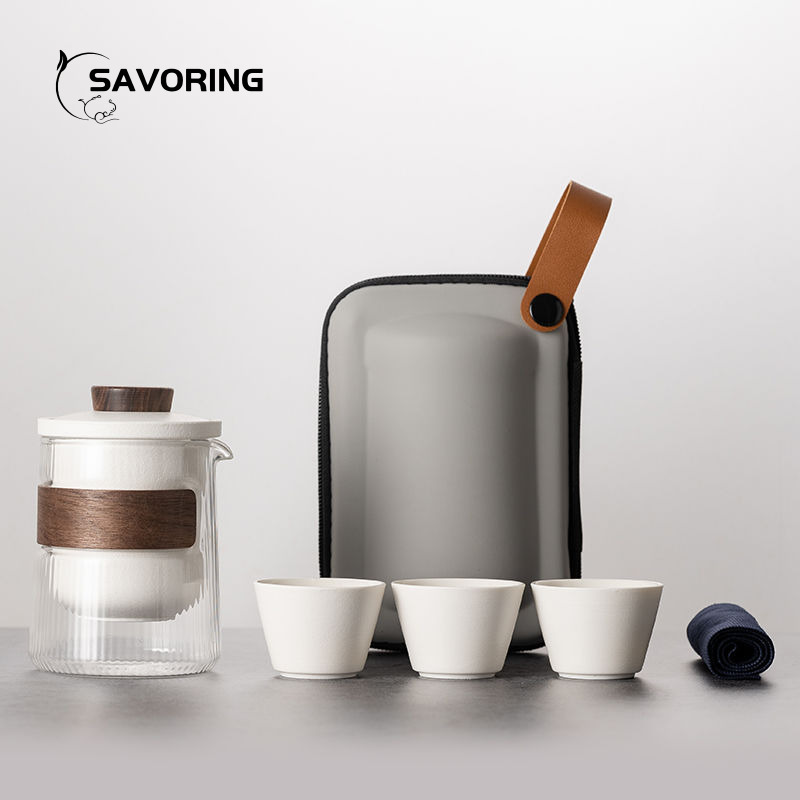 Simple Chinese Ceramic Tea Set - Camping Cooking Bag のレビューと価格