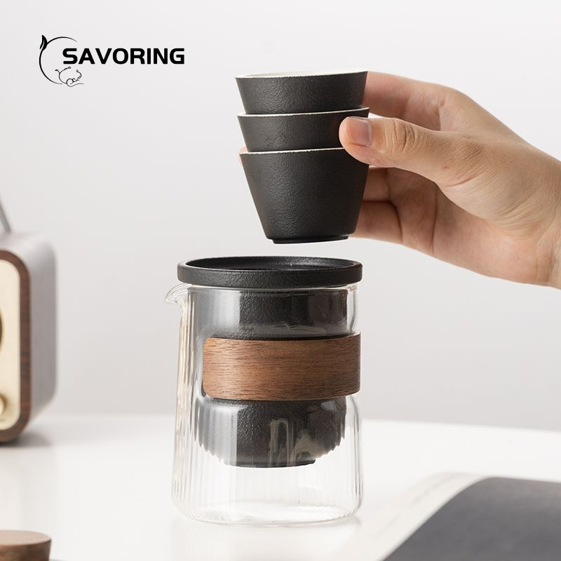 Simple Chinese Ceramic Tea Set - Camping Cooking Bag のレビューと価格