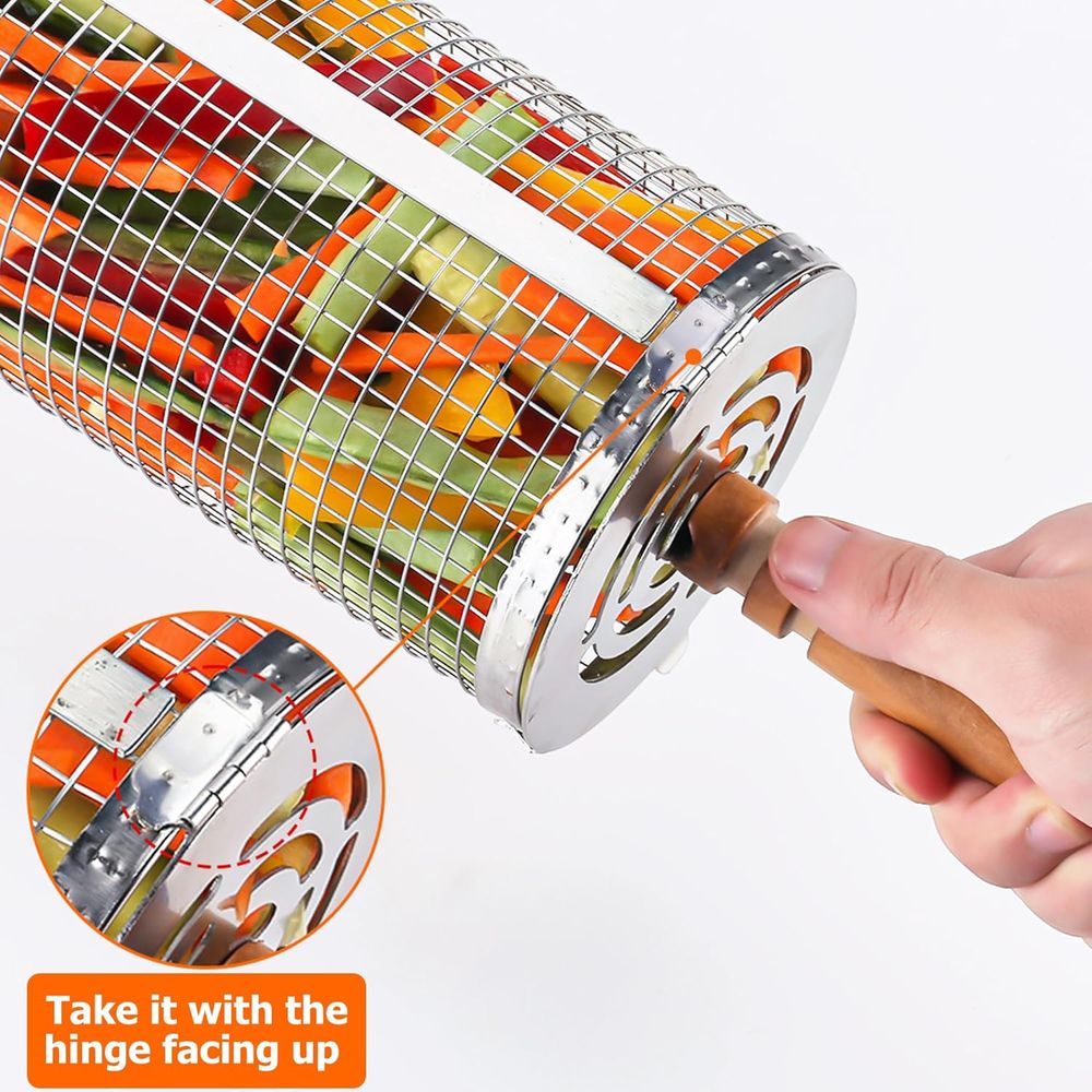Large Round Stainless Steel Gr - Camping Cooking Basket のレビューと価格