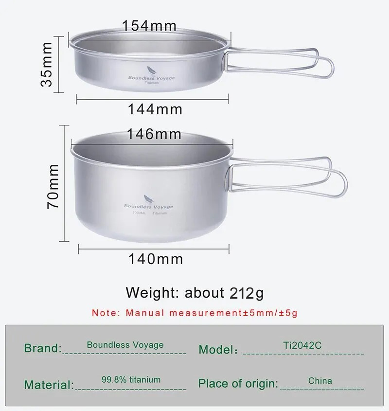 Boundless Voyage Titanium Pot  - Camping Cooking Set 2 Person のレビューと価格