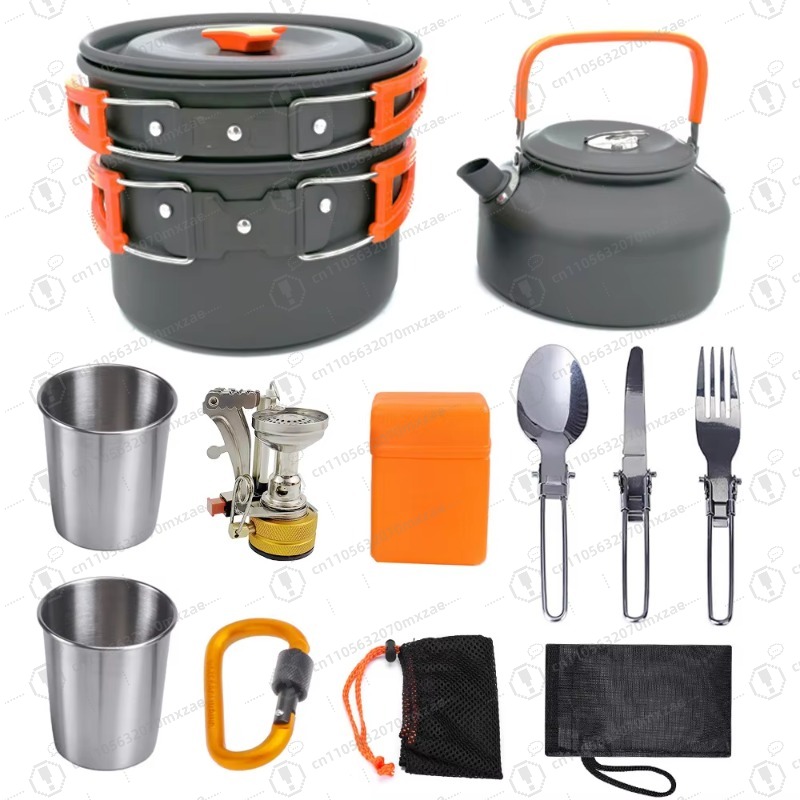 Outdoor aluminum cookware 10-p - Camping Cooking Accessories Set のレビューと価格