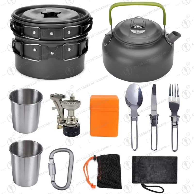 Outdoor aluminum cookware 10-p - Camping Cooking Accessories Set のレビューと価格