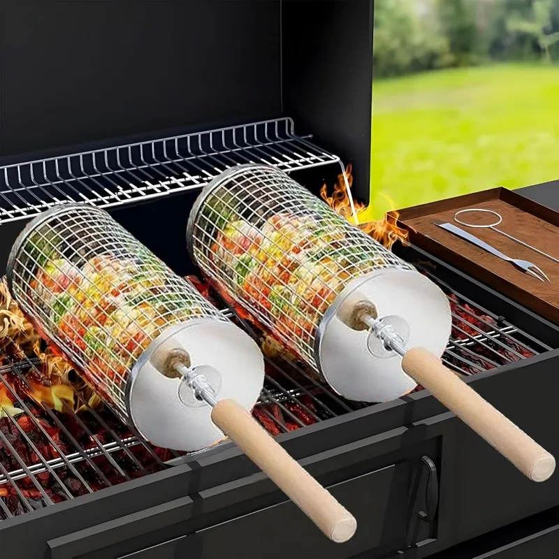 304 Stainless Steel Round Roll - Camping Cooking Basket のレビューと価格