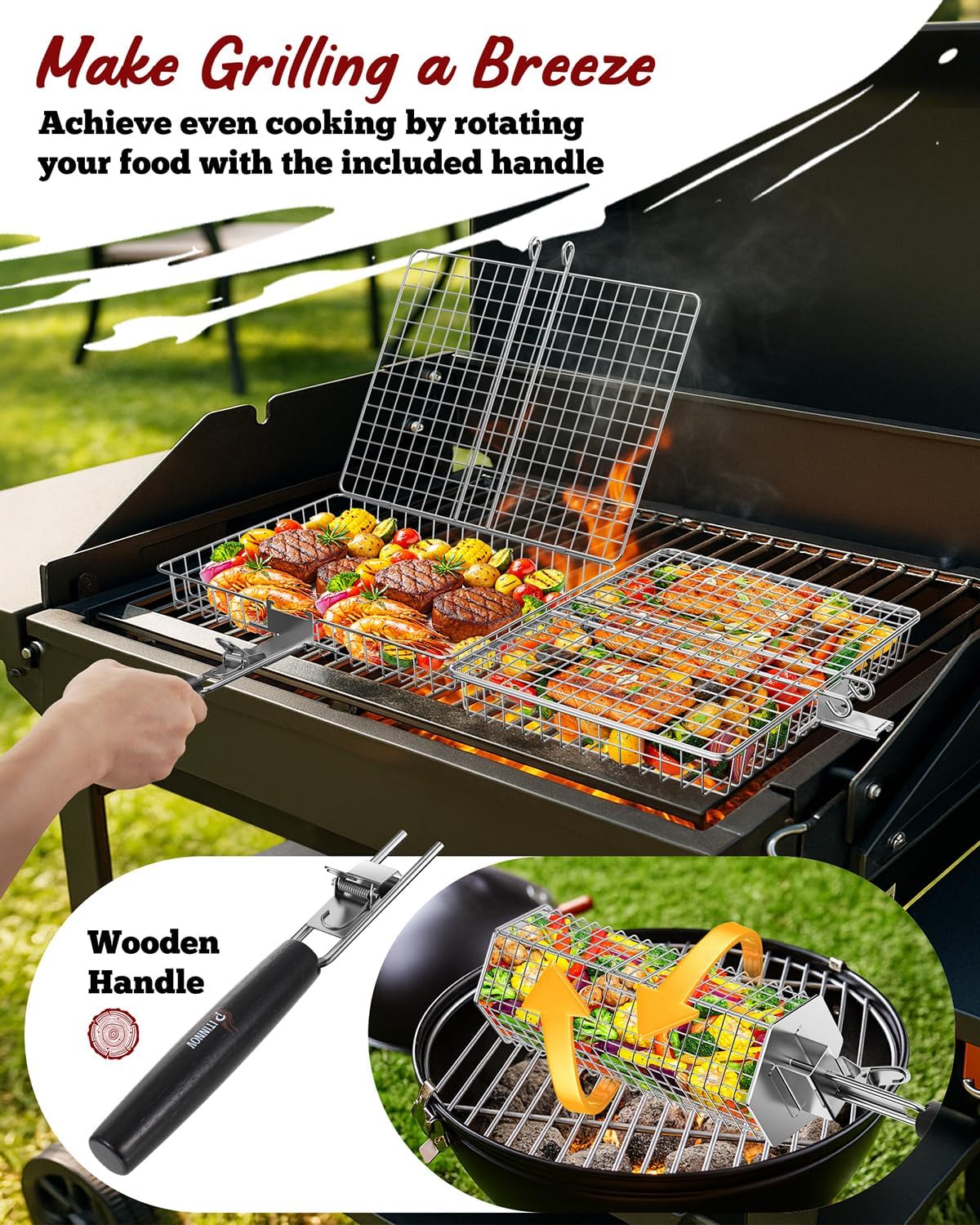Grill Baskets For Outdoor Gril - Camping Cooking Basket のレビューと価格