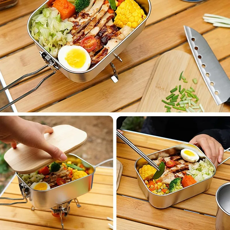 304 Stainless Steel Lunch Box  - Camping Cooking Organizer のレビューと価格