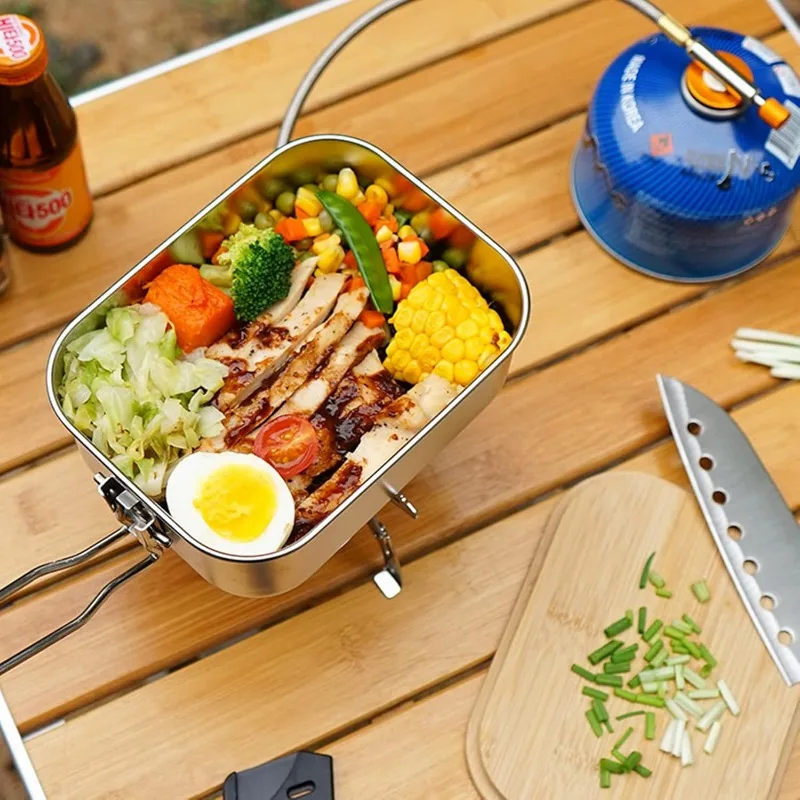 304 Stainless Steel Lunch Box  - Camping Cooking Organizer のレビューと価格