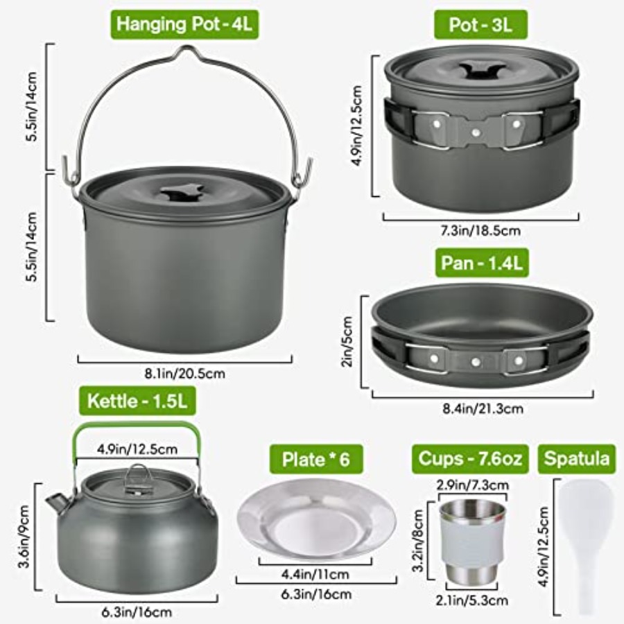 MEETSUN Camping Cookware Set - - Camping Cooking Set のレビューと価格