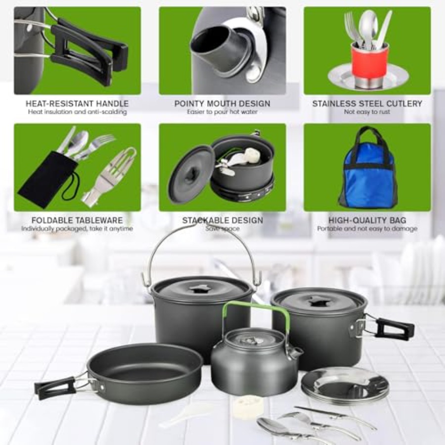 MEETSUN Camping Cookware Set - - Camping Cooking Set のレビューと価格