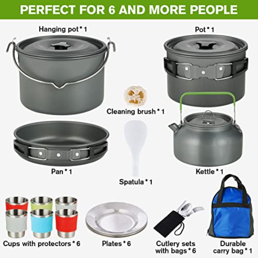 MEETSUN Camping Cookware Set - - Camping Cooking Set のレビューと価格