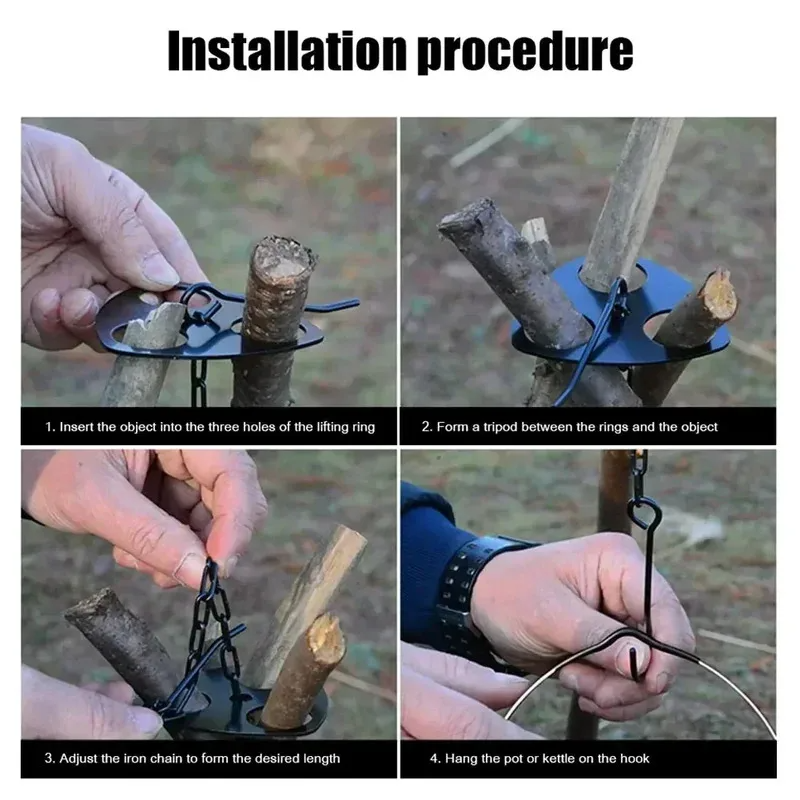 1pc Camping Hanging Tripod W/  - Camping Cooking Bag のレビューと価格