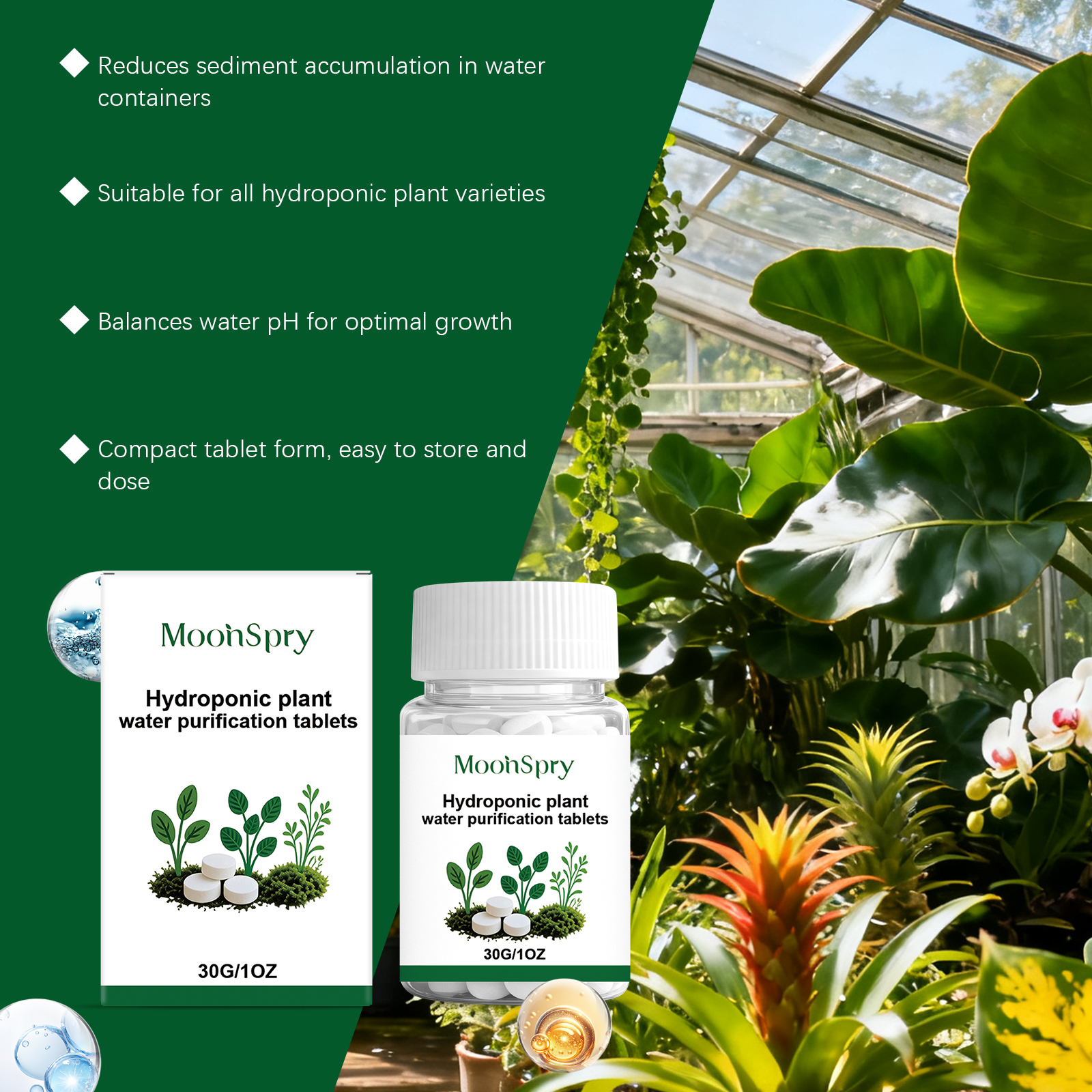 Moonspry Hydroponic Water Puri - Water Purification Tablet のレビューと価格