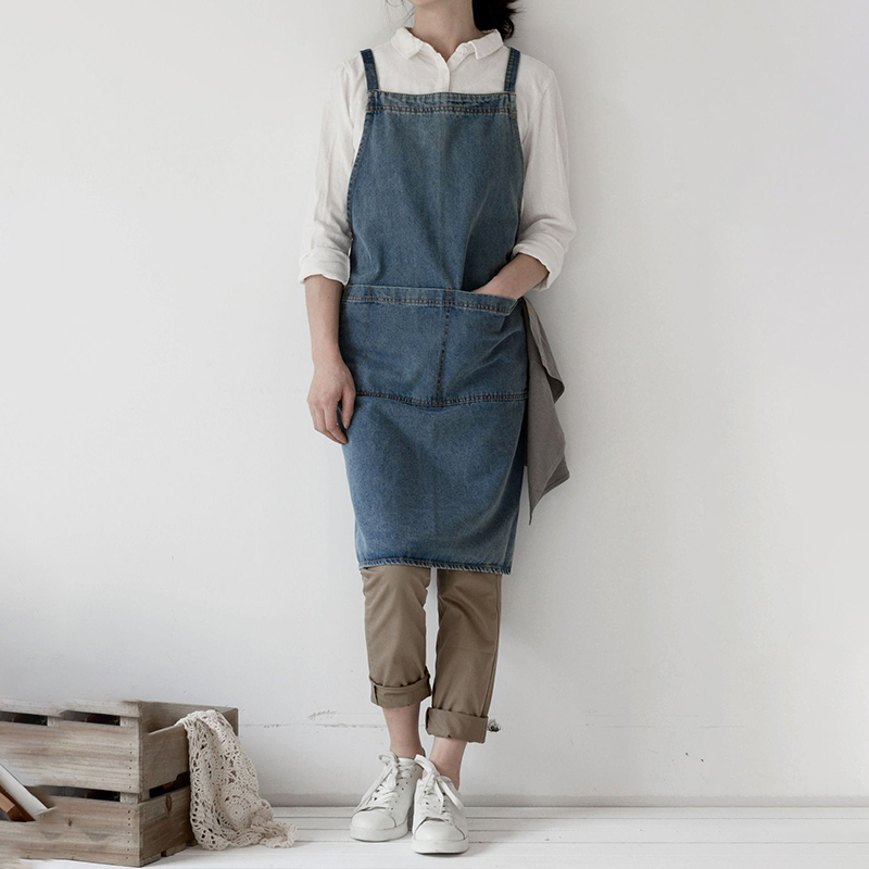 Denim Apron Cotton Korean Canv - Camping Cooking Apron のレビューと価格