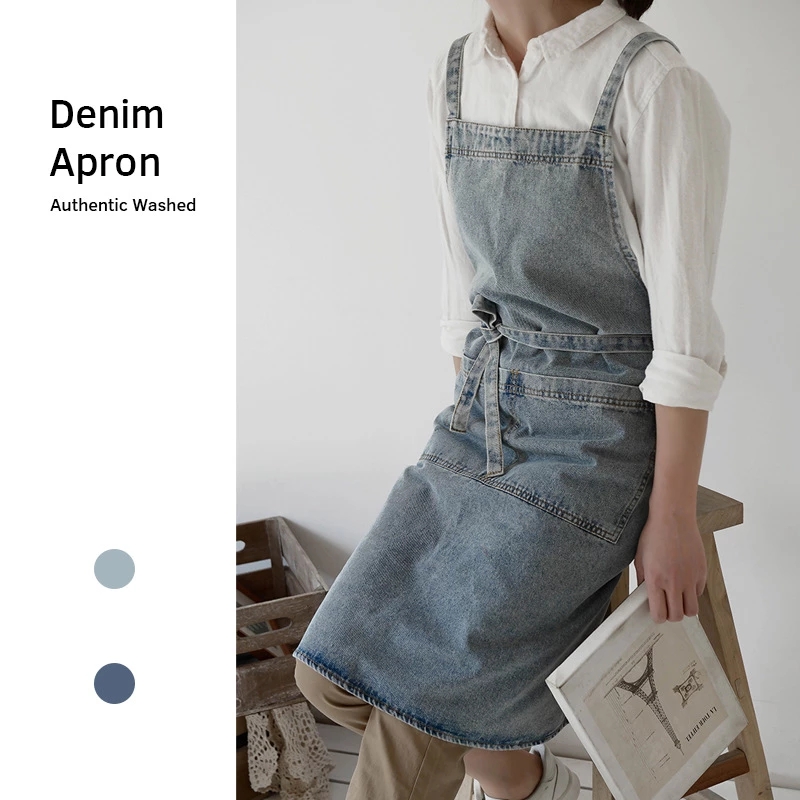 Denim Apron Cotton Korean Canv - Camping Cooking Apron のレビューと価格