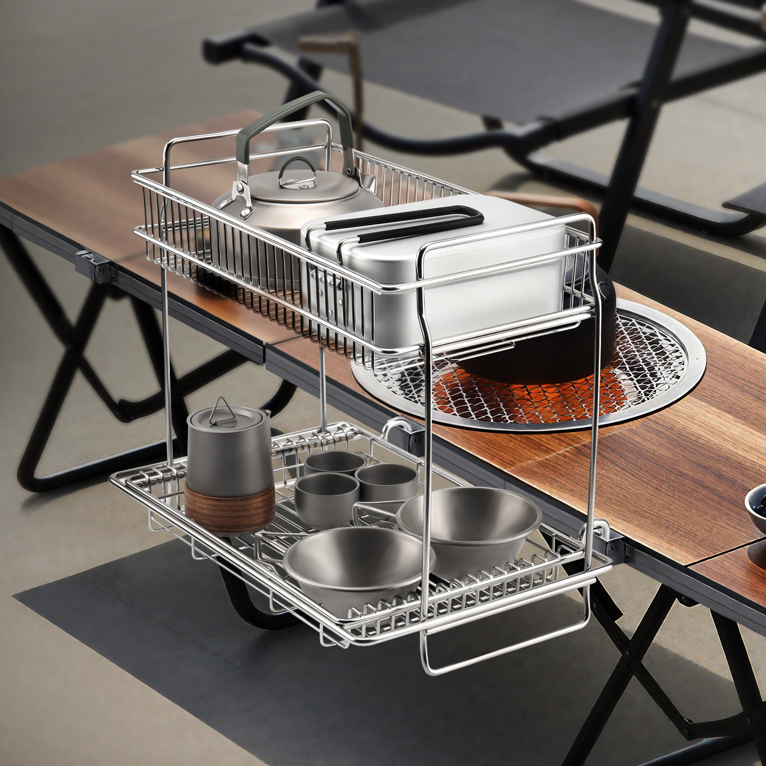 DOTWISE IGT Table Desktop Side - Camping Cooking Basket のレビューと価格