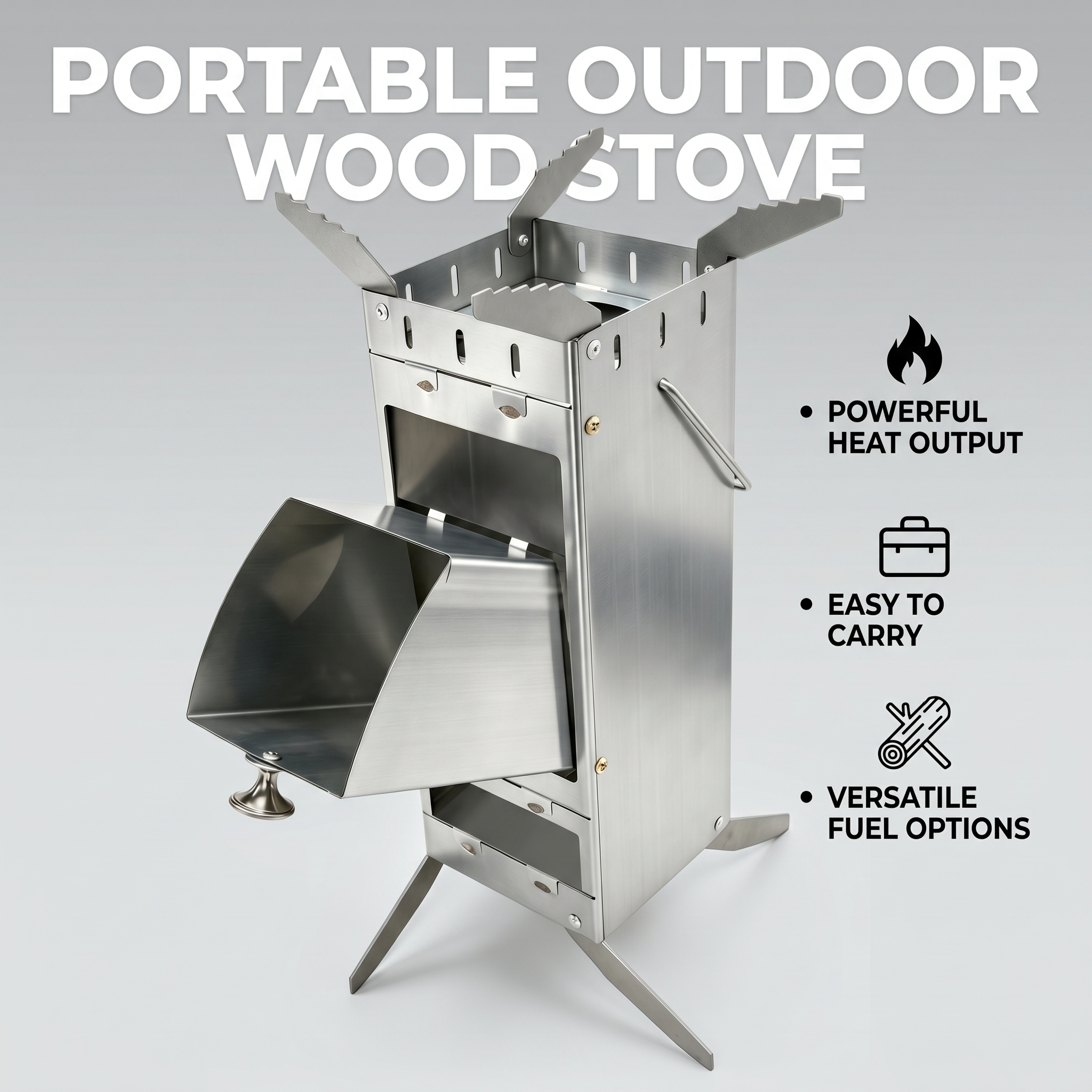 Portable Foldable Rocket Stove - Camping Cooking Equipment のレビューと価格