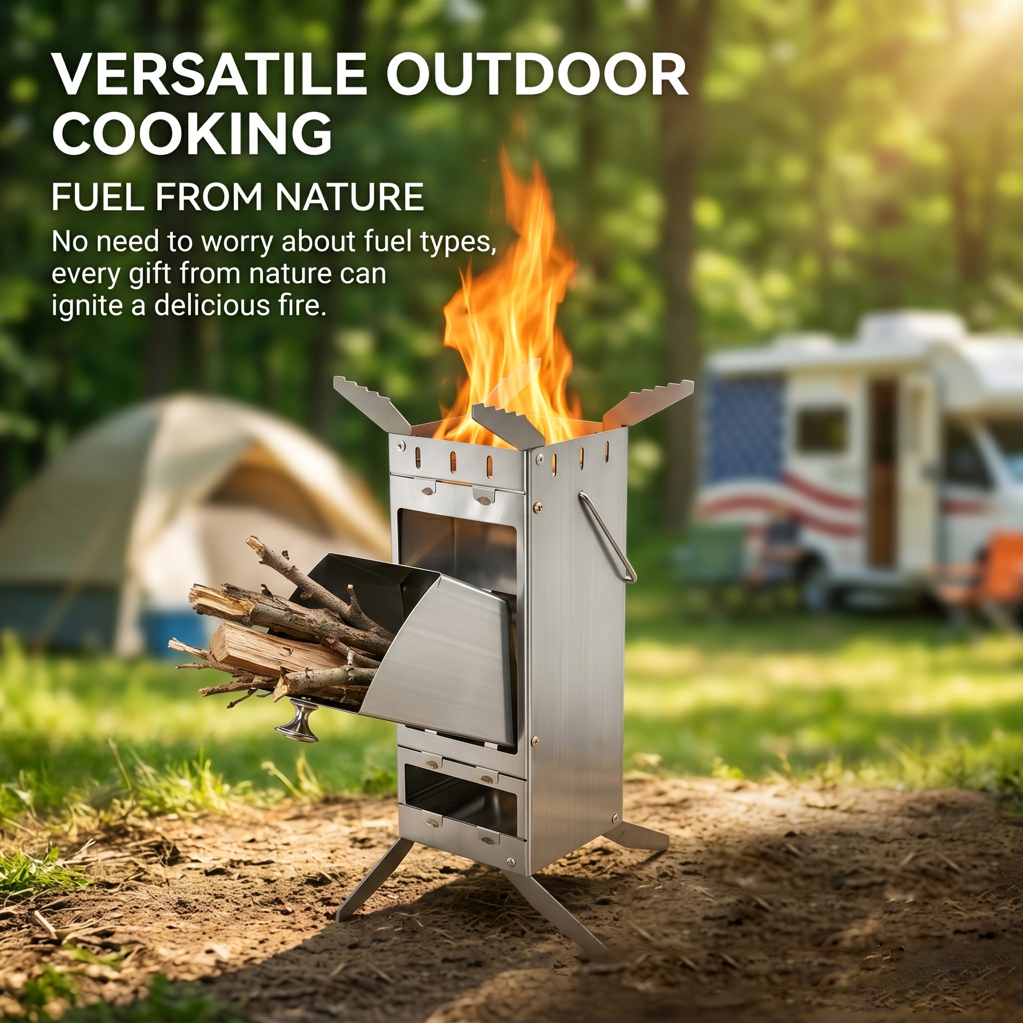 Portable Foldable Rocket Stove - Camping Cooking Equipment のレビューと価格