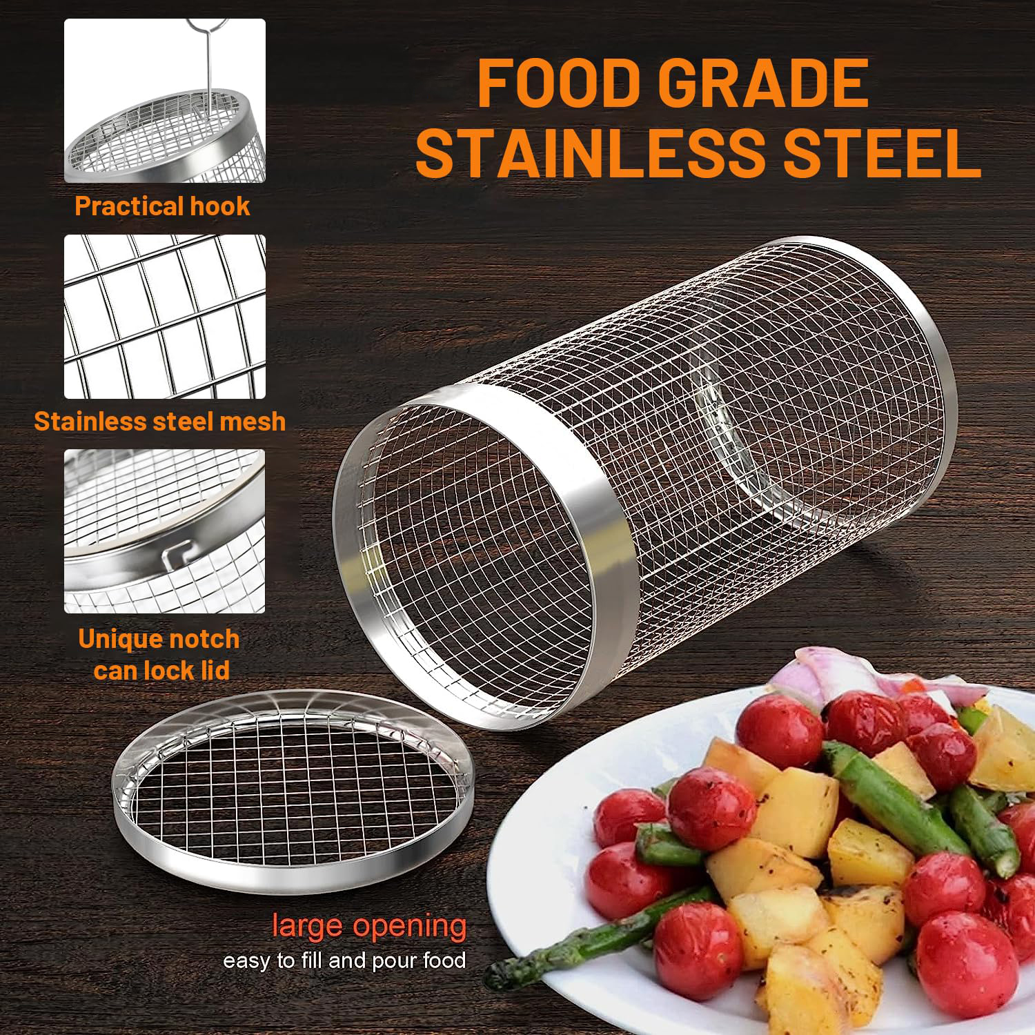2 Pieces Rolling Grilling Bask - Camping Cooking Accessories Set のレビューと価格