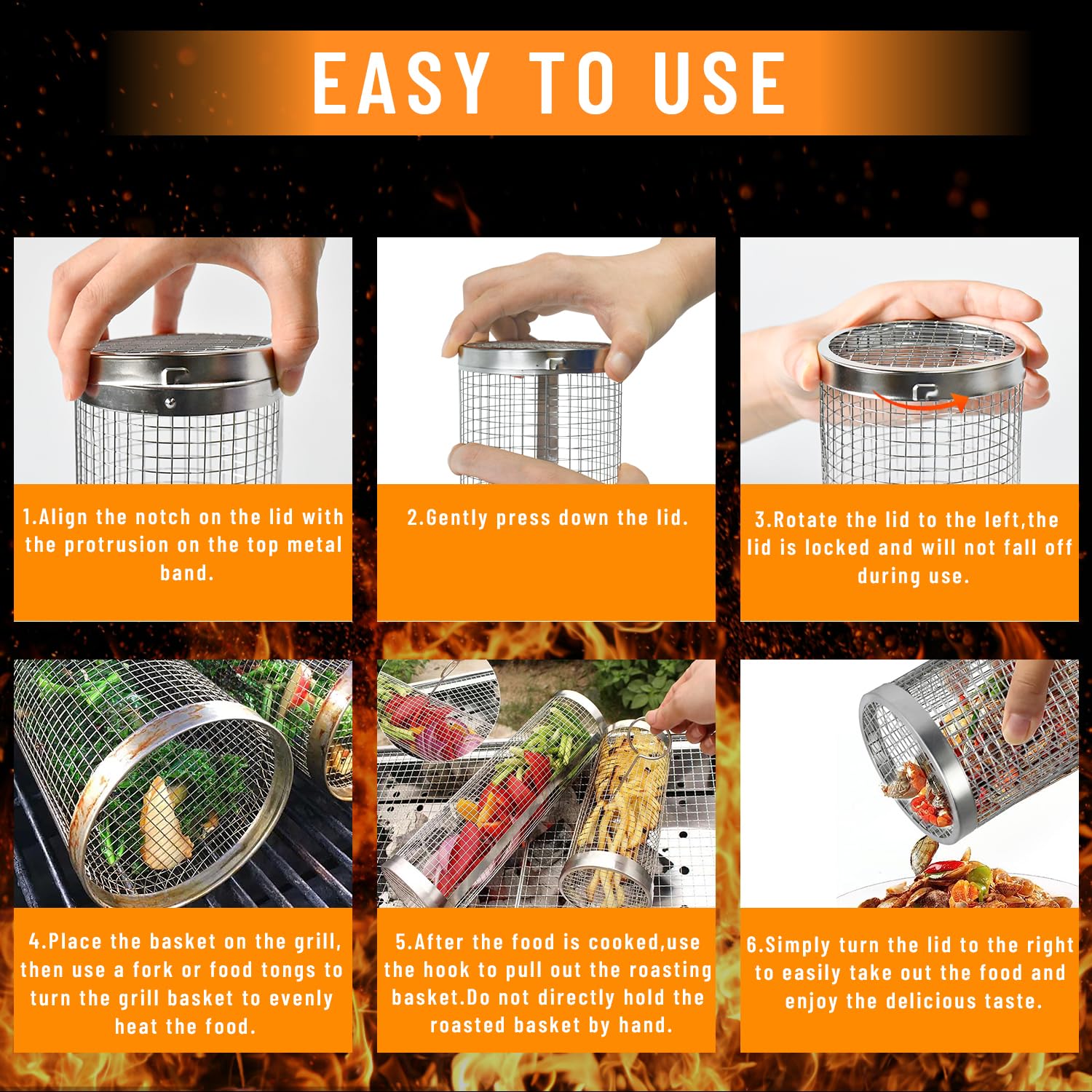 2 Pieces Rolling Grilling Bask - Camping Cooking Accessories Set のレビューと価格