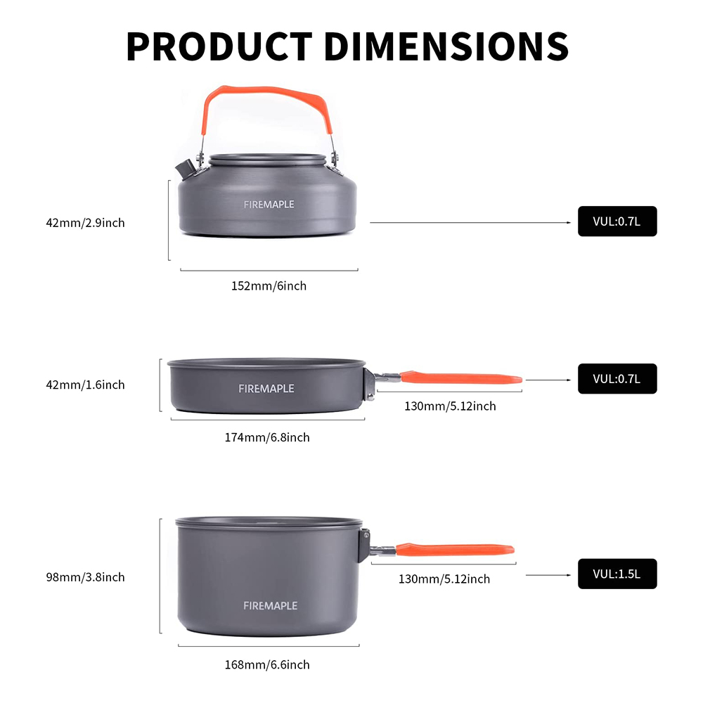 Fire Maple Picnic Pot Pan Set  - Camping Cooking Set 2 Person のレビューと価格