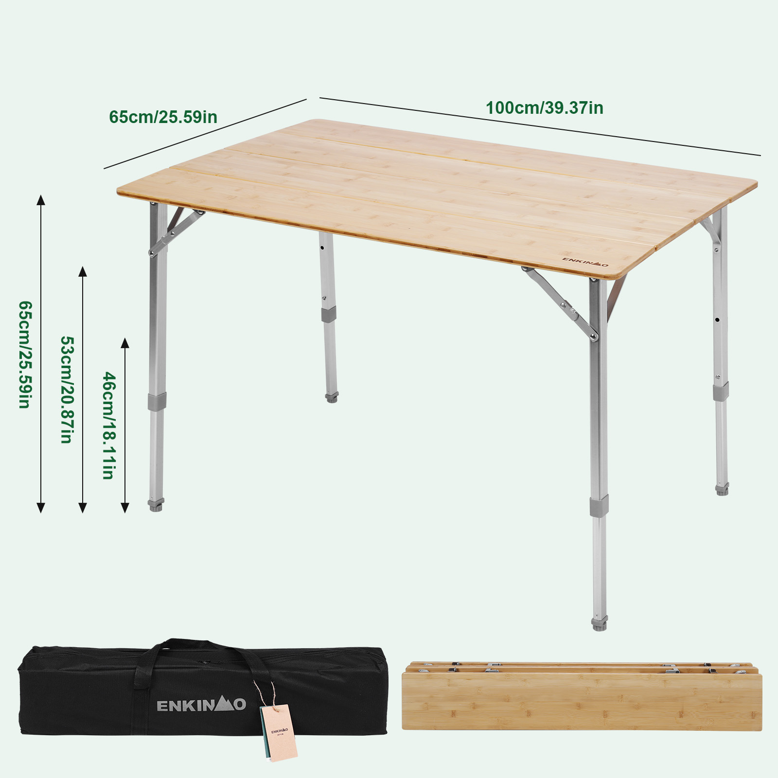 Adjustable Height Folding Bamb - Camping Cooking Bag のレビューと価格