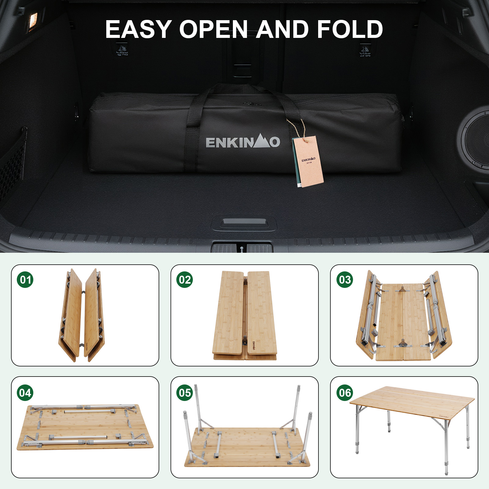 Adjustable Height Folding Bamb - Camping Cooking Bag のレビューと価格