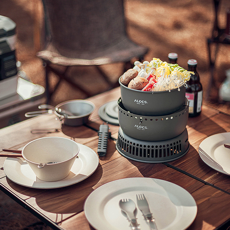 Outdoor Cooking Pot Set ALOCS  - Camping Cooking Set 2 Person のレビューと価格