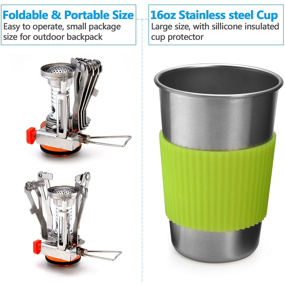 Camping Cookware Kit with Stov - Camping Cooking Organizer のレビューと価格