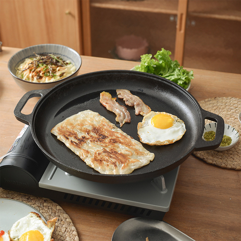 Cast Iron Skillet Pan with Dua - Camping Cooking Without Gas のレビューと価格